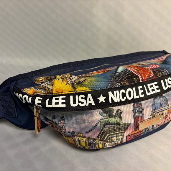 Nicole Lee Navy Multicolor Cityscape Belt Bag Exclusive - Picture 3 of 6